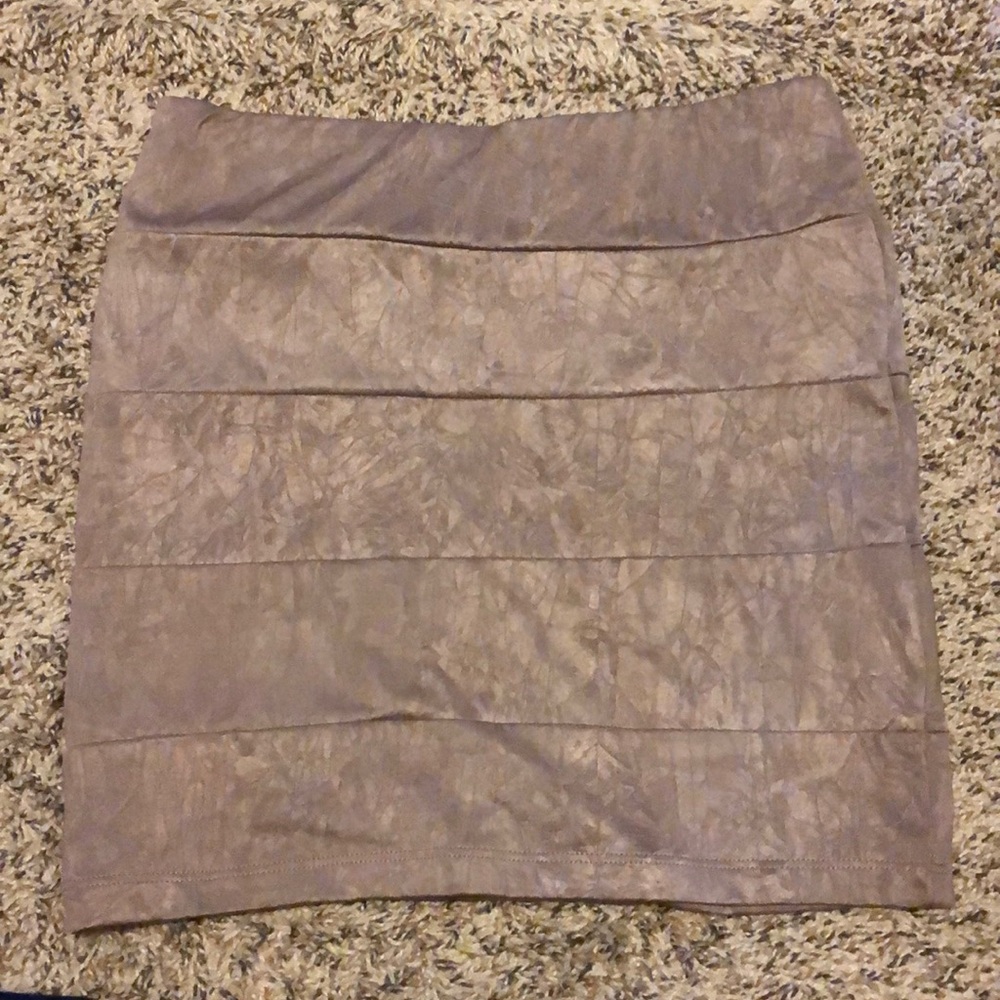 XoXo tan silk mini skirt